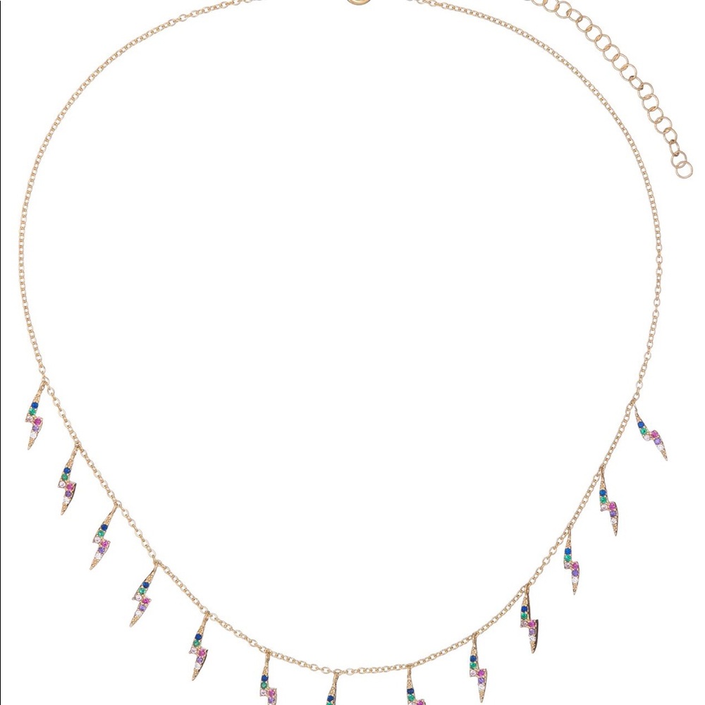 rainbow lightning necklace ,rainbow necklace for
